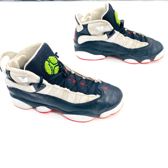 Air Jordan 6 Rings “He Got Game” (GS) Black University Red White Sz 6.5 Y Wmns 8 - Picture 12 of 15